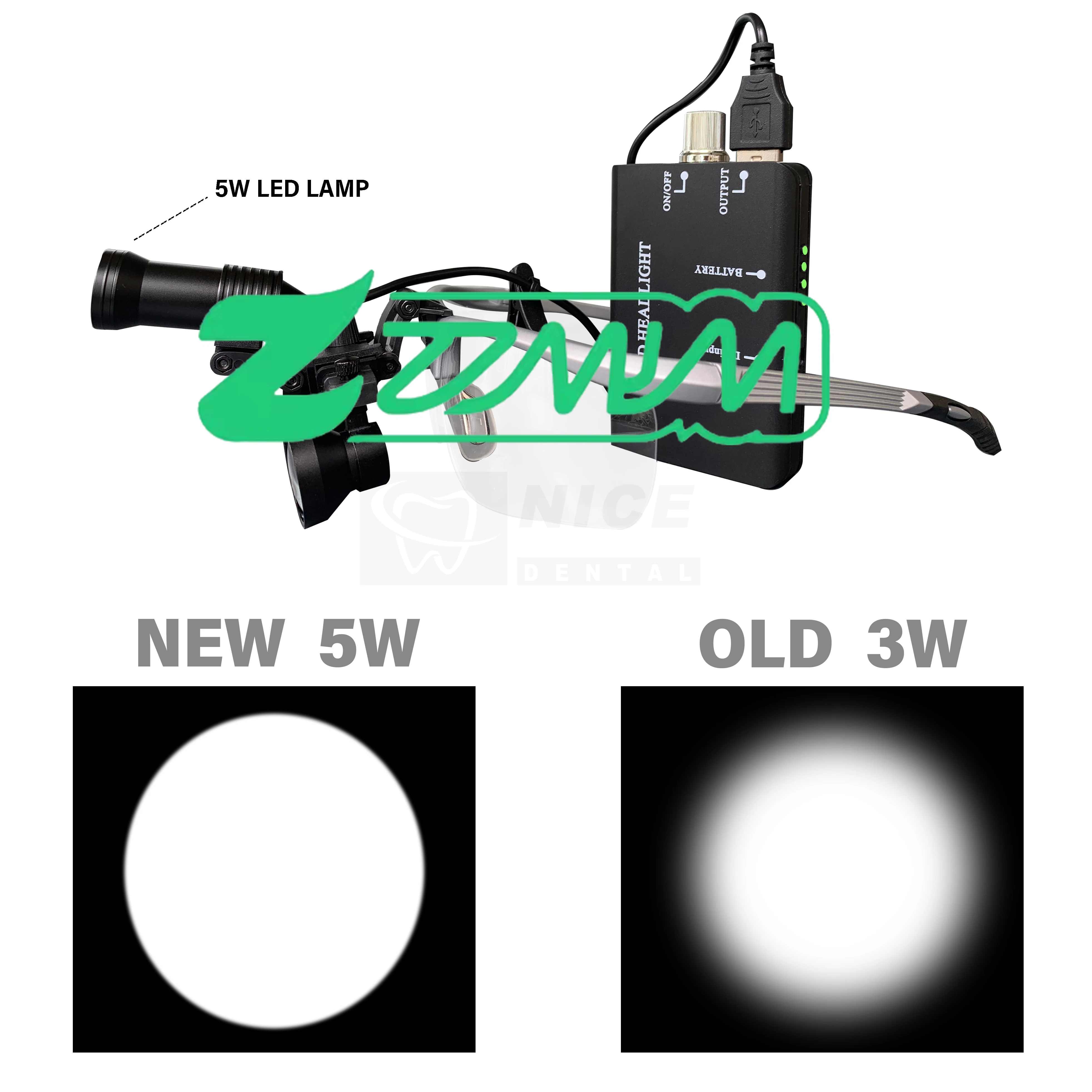 

NICEDEN Новая 5 Вт ден tal Лупы Лабораторная медицинская лупа Бинокль 2,5/3,5x420 Фара Тканевый чехол