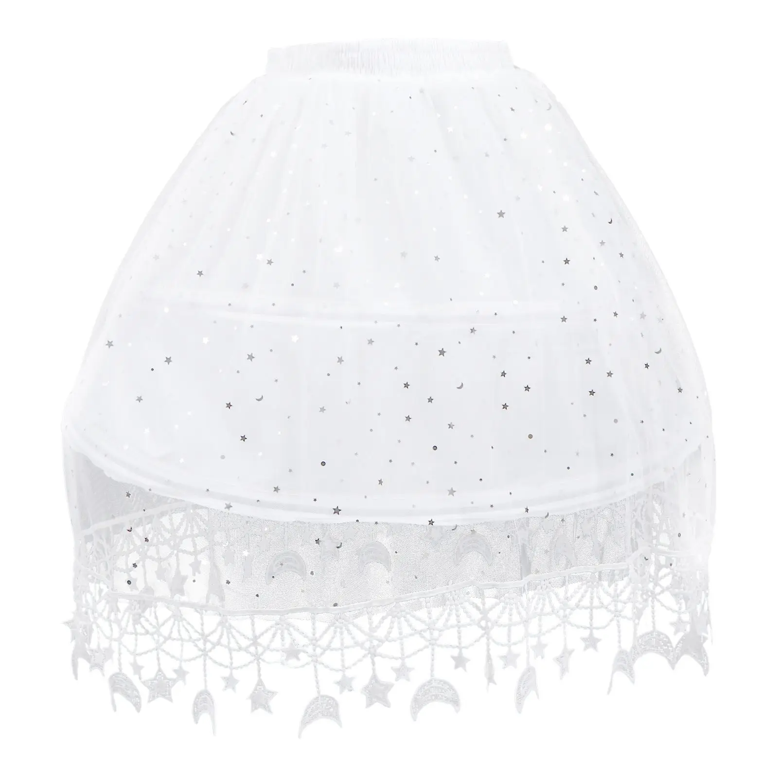 

Adjustable Petticoat Tulle Skirt Premium Mesh Moon Design Wedding Lolita Costume Underskirt Bubble Pettiskirt