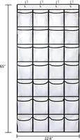 12/14/24 Pockets Over the Door Shoe Organizer Large Mesh Pockets With 4 Hooks Mesh Fabric Shoe Rack Storage Bag For Bedroom - Image 3