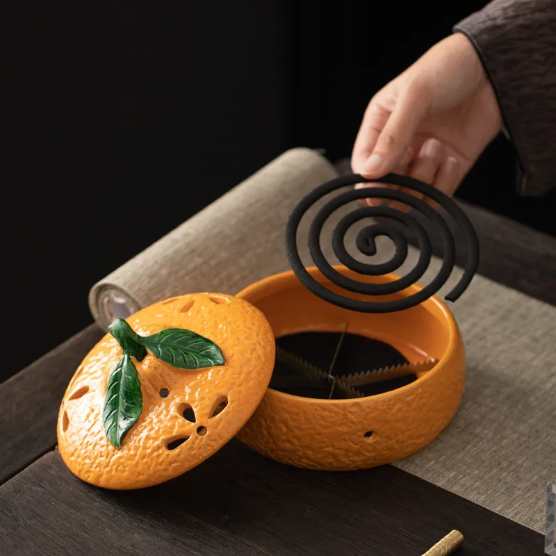 

LTT Good luck Mosquito coil tray with cover Indoor large ceramic creative mosquito coil shelf