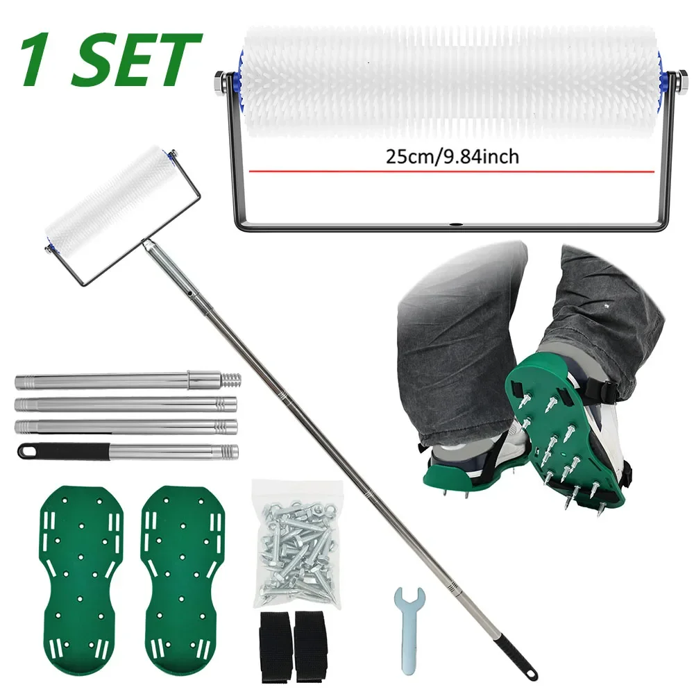 25cm-defoaming-drum-brush-with-spike-shoes-long-handle-epoxy-roller-floor-self-compound-roller-floor-wall-construction-tool-set