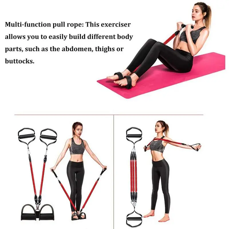 Multifunctional Pull Rope Suit Pedal Puller Latex Anti-break Puller Fitness Resistance Band Four-tube Pull Rope Sports Equipment