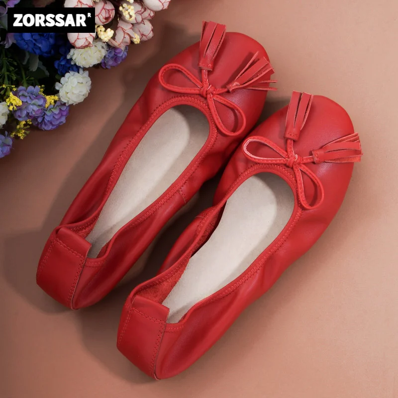 2024 Donne Appartamenti Ballerine Donna Cut-Out In Pelle Mocassini Traspiranti Donne Scarpe Da Barca Ballerina Signore Scarpe Casual