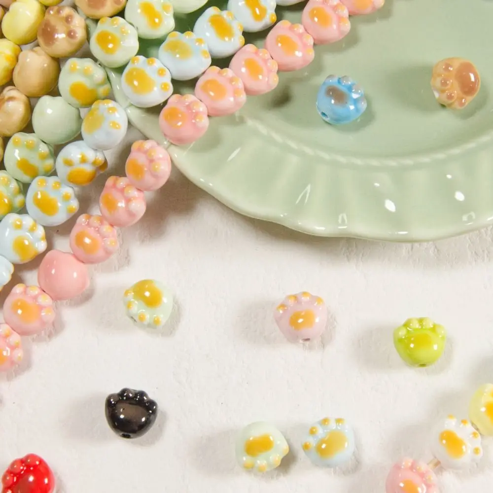 10 قطعة الحرفية اليدوية القط باو الخرز السيراميك الكرتون تصميم السيراميك فاصل فضفاض الخرز سوار صنع عدة DIY بها بنفسك الملحقات