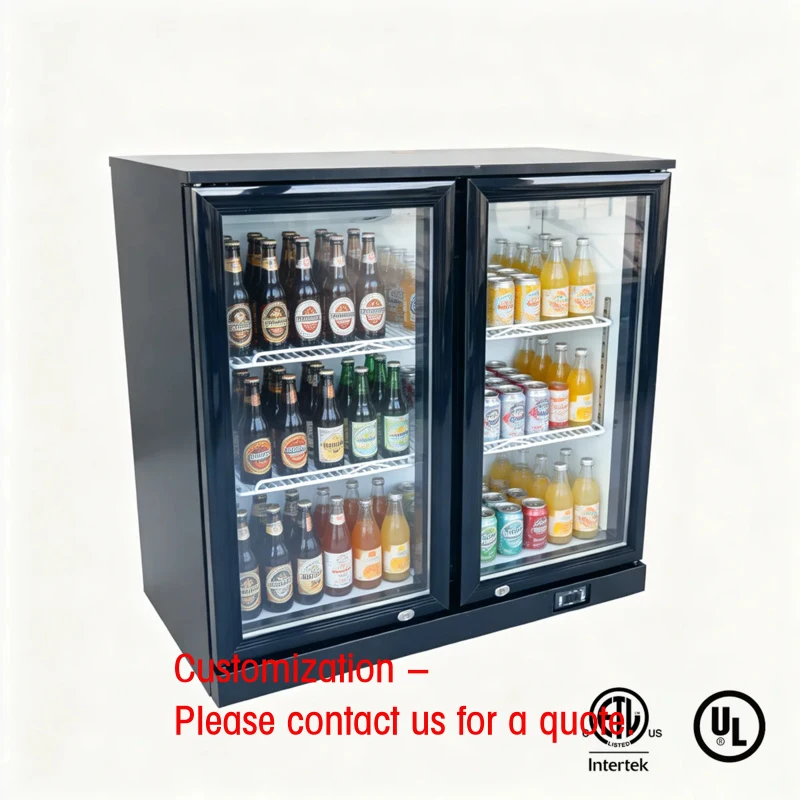 custom.USA Commercial Bar Freezer Single-Temperature Cooling Automatic Defrost Adjustable Thermostat Stainless Steel 2-8