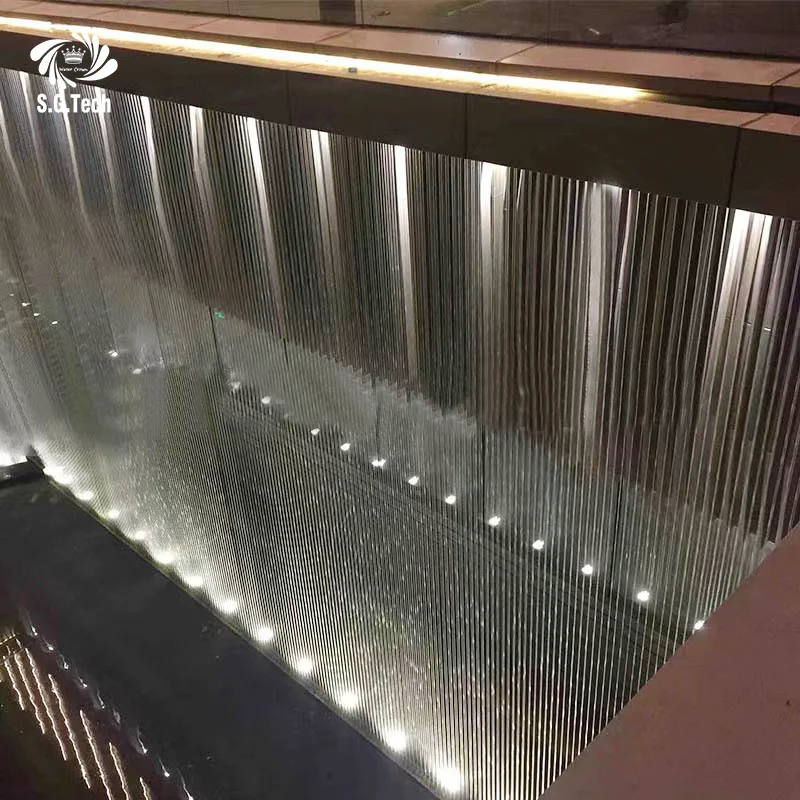 custom.Crown Customized Fountain String Curtain Stainless Steel Modern Style Waterfall in Decoration