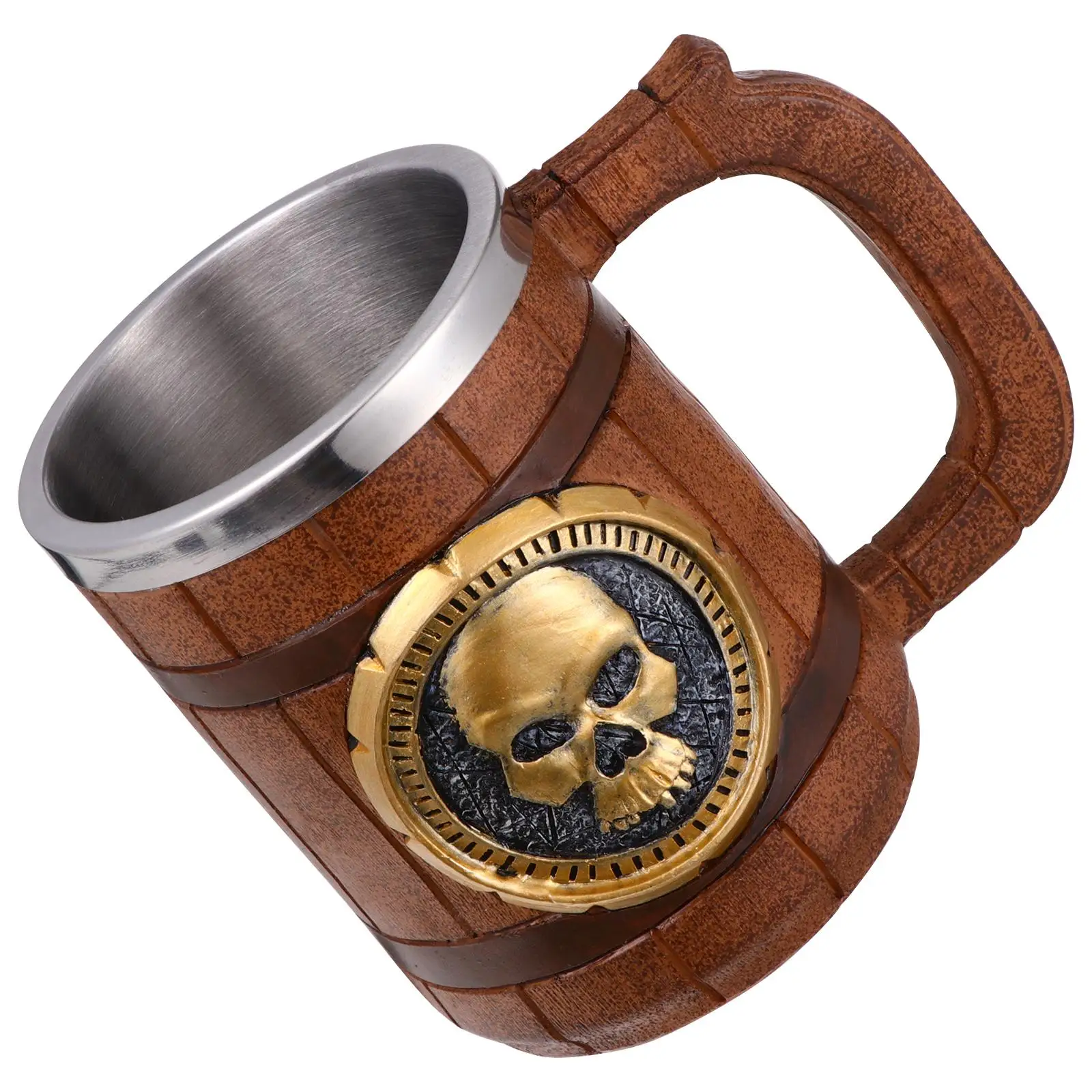 

Skull Mug with Beautiful Grain Design for Home Office Party High Capacity Non Slip Heat Insulation Gift Idea Style
