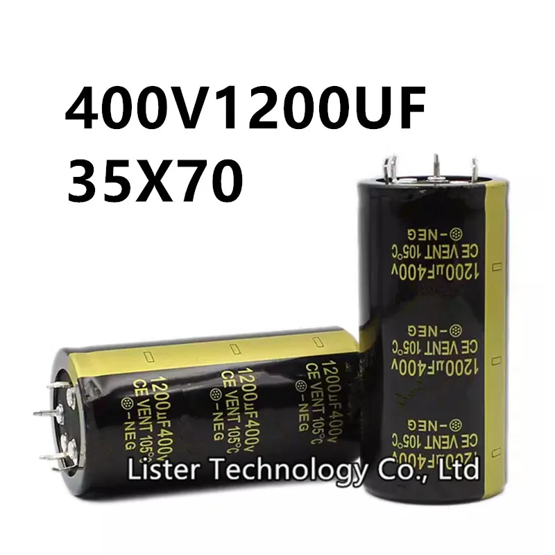 Condensador electrolítico de aluminio, 1 piezas, 400V, 1200UF, 400V1200UF, 1200UF400V, volumen: 35x70mm, 4Pin