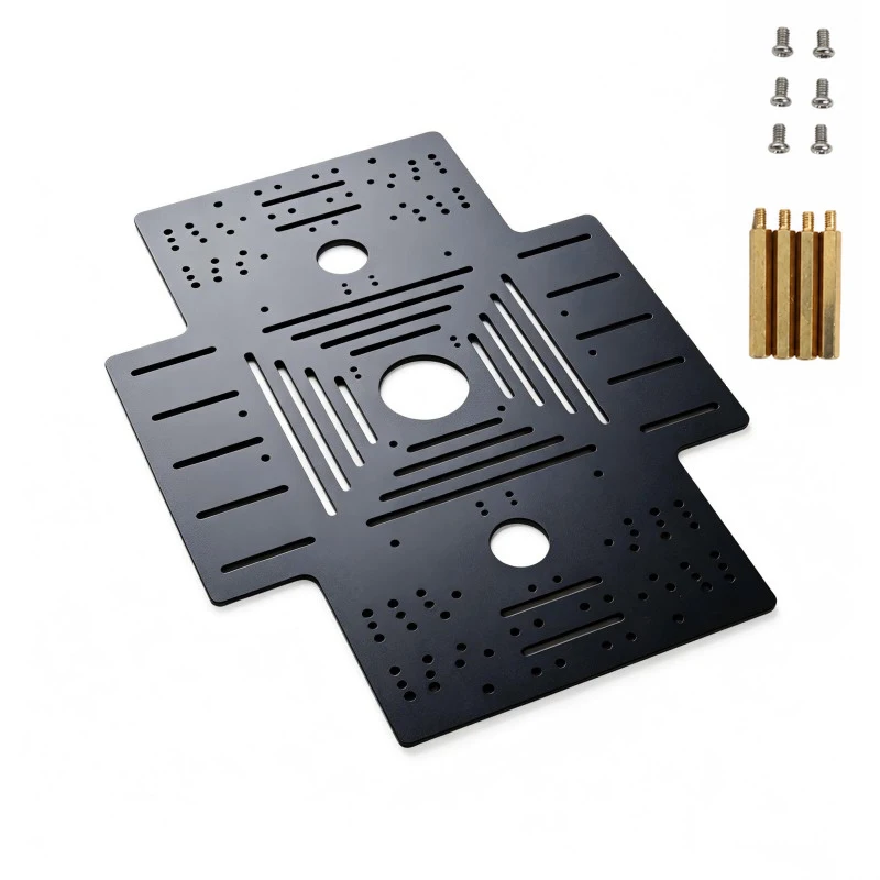 Placa Metálica Grande de 330+240mm em Liga de Alumínio com Acoplamentos de 50mm, Suporte para Motor 370 / 520, Kit DIY para Chassi de Carro, Peças para Carro Robô