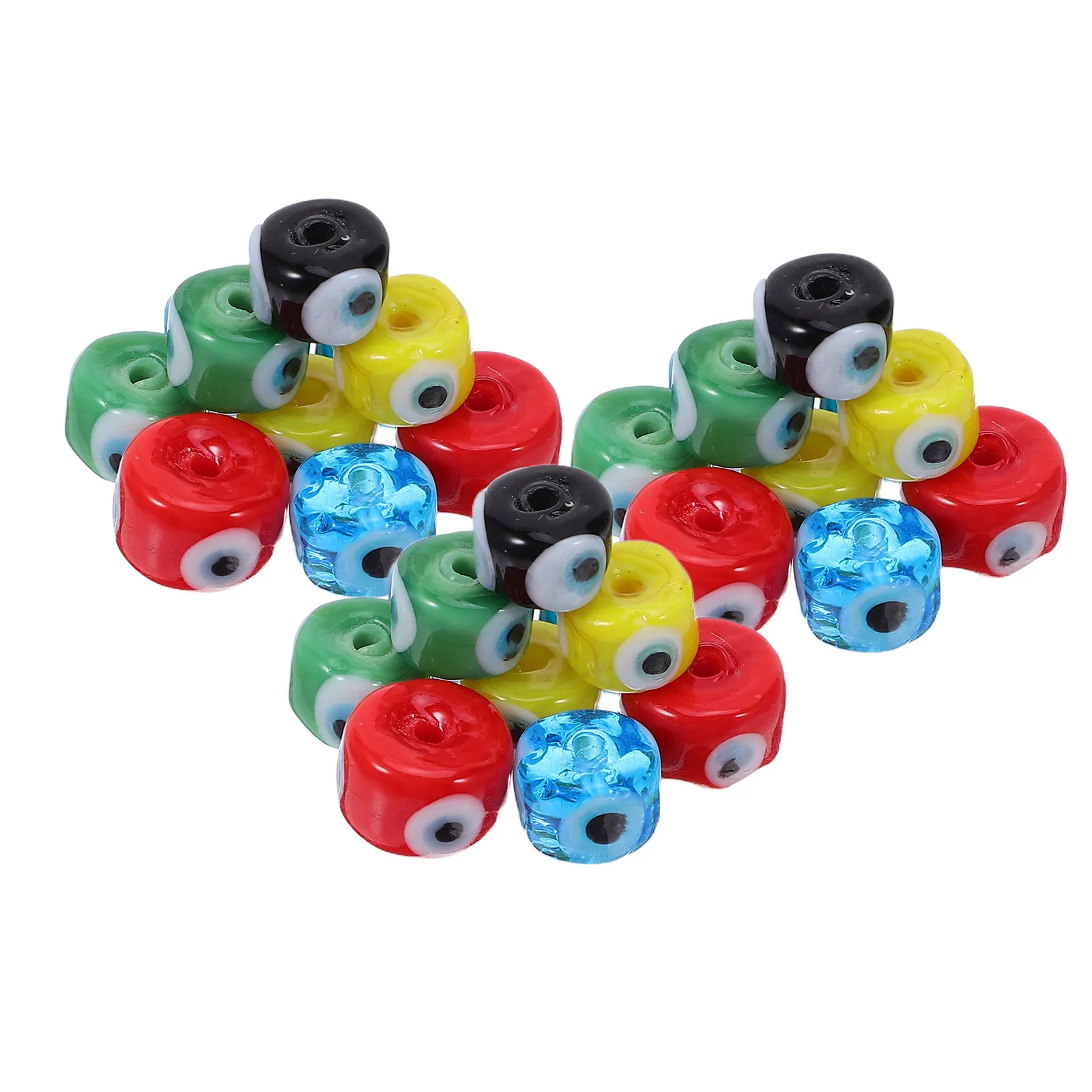 

30 шт. бусин ручной работы в форме глаза-оберега, плоские круглые бусины для изготовления украшений: браслетов, ожерелий, серег, подвесок