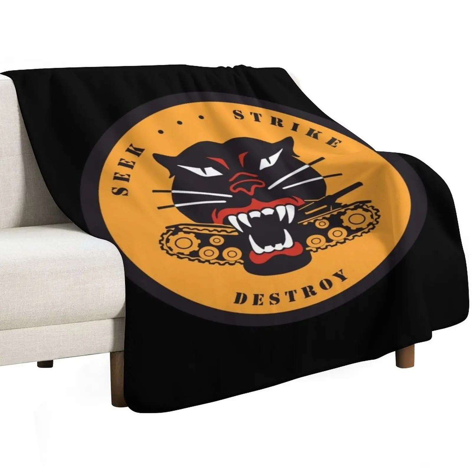 Seek Strike Destroy Throw Blanket Shaggy Warm Loose Luxury Thicken Multi-Purpose Flannel Fabric Blankets
