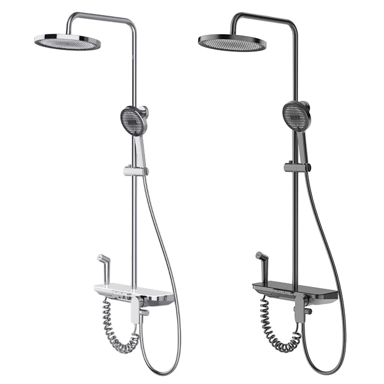 Bathtub Faucet with Waterfall Spout Shower Mixer and Head Pause Spray Pattern