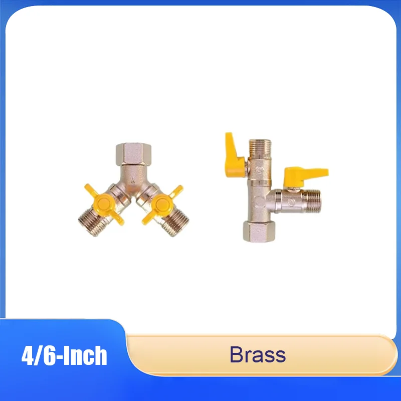 

Three-Way Water Divider Valve with One Inlet and Two Outlets 4/6-Inch Copper Ball Valve with Live Connections Water Tap Divider