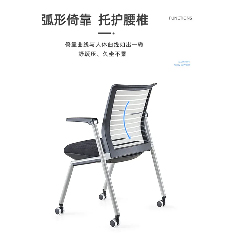 Klappbarer Schulungsstuhl, Studentenschreibtisch, integrierter Besprechungsraum, Kunststoffrückenlehne, ergonomischer Stuhl