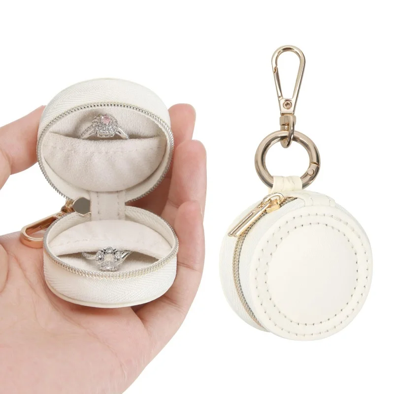 Jewelry Ring Holder Keychain - Portable Travel Sports Ring Keeper Case - Versatile Display Storage Organizer Box With Key Chain