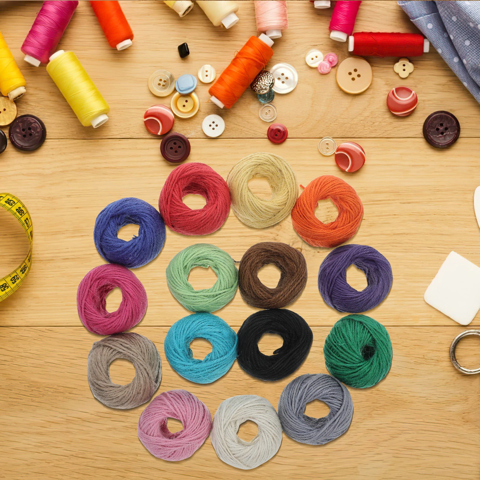 

15 Pcs Colored Twine Diy Braided Rope Cotton Cord Heavy Duty Sewing Kit Knitting Supplies Craft Mini Yarn Jute