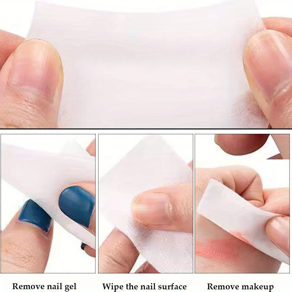 110-1000 unids/bolsa removedor de esmalte de uñas sin pelusa pegamento para extensión de pestañas toallitas de limpieza herramienta de eliminación suave absorbente manicura