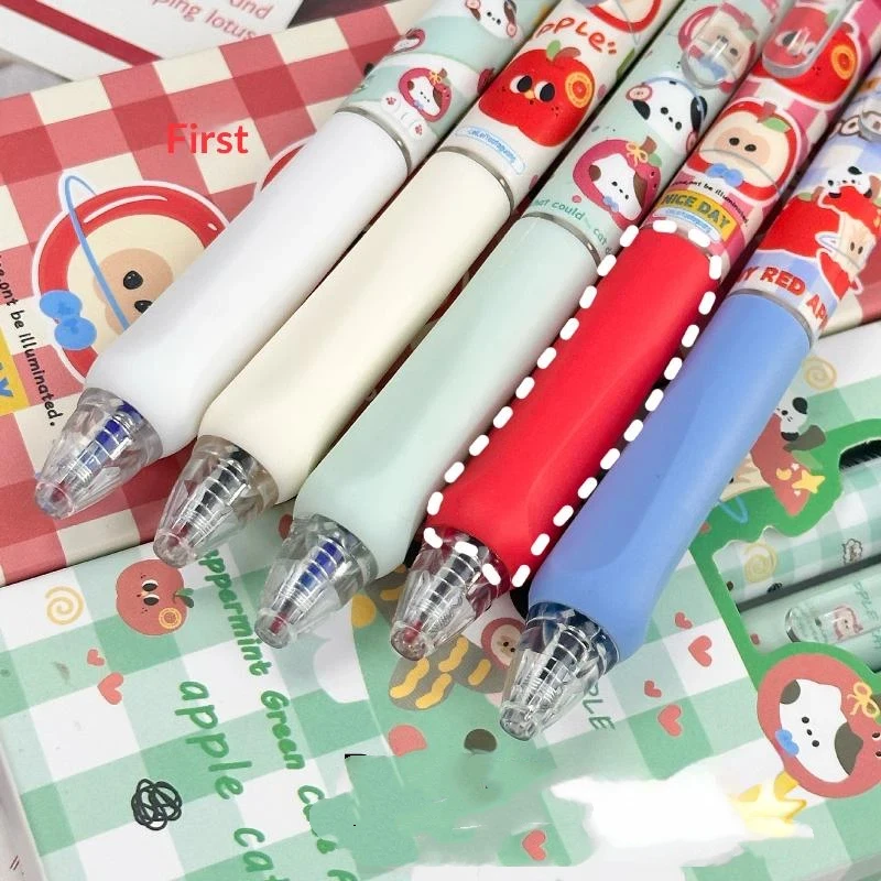 Kawaii blau-schwarze, radierbare Gelstifte, 4er-Set, 0,5 mm Spitze, schnelltrocknend, zum Zeichnen, für Schule, Büro und Schreiben – Detail 3