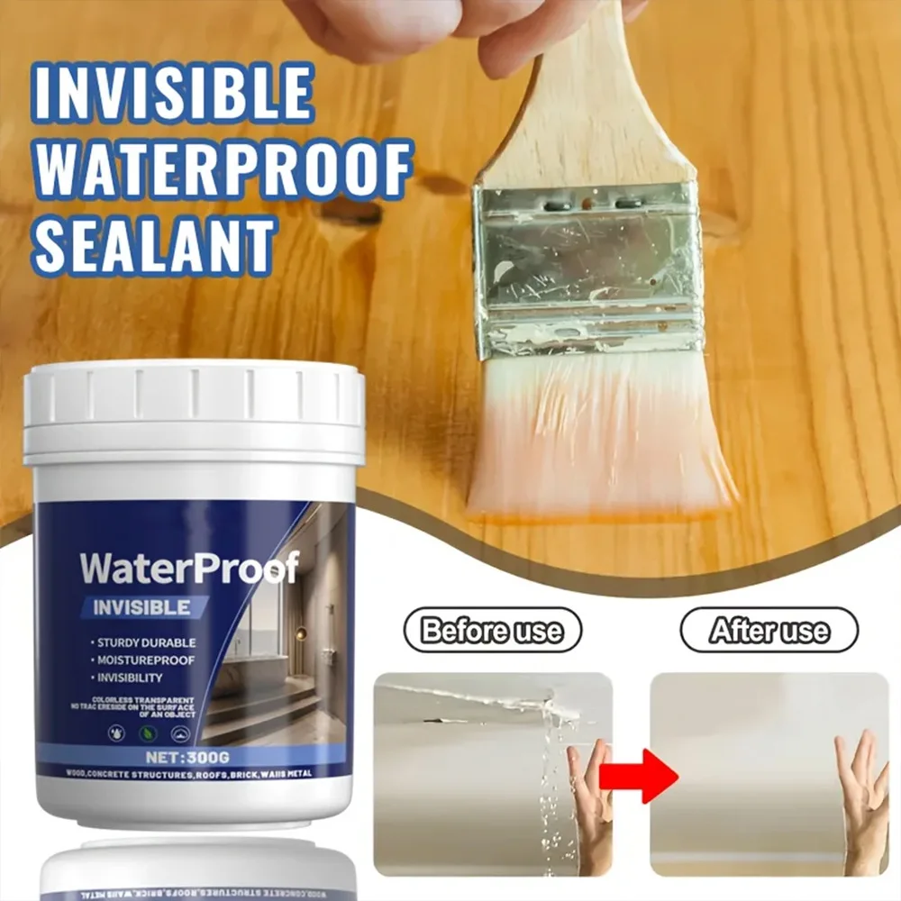 100/300g Super Invisible Transparent Waterproof Sealant, Nano Leak-Proof Coating, Crystal Clear Sealing Glue For Leak Proof
