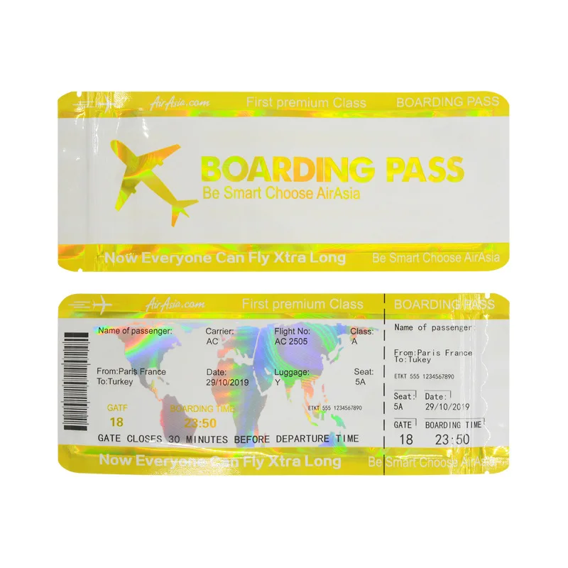 Travel Boarding Pass Bag, Fresh-keeping Bag, Creative, Laser Candy