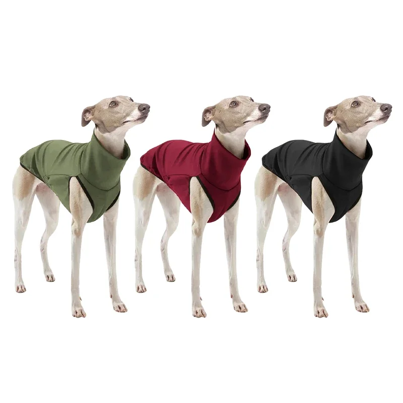 Greyhound Large Dog Clothes Warm Turtleneck Shirt Color Hound Stretch Dog Big Whip Medium Pullover Coat Vest Pet For Small Solid