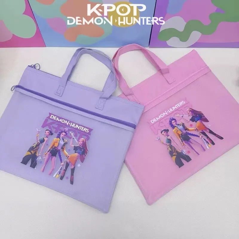 حقيبة حمل KPop Demon Hunters Cartoon Cute Rumi Mira Zoey للفتيات، حقيبة مستندات محمولة عصرية ومتعددة الاستخدامات وحلوة #1