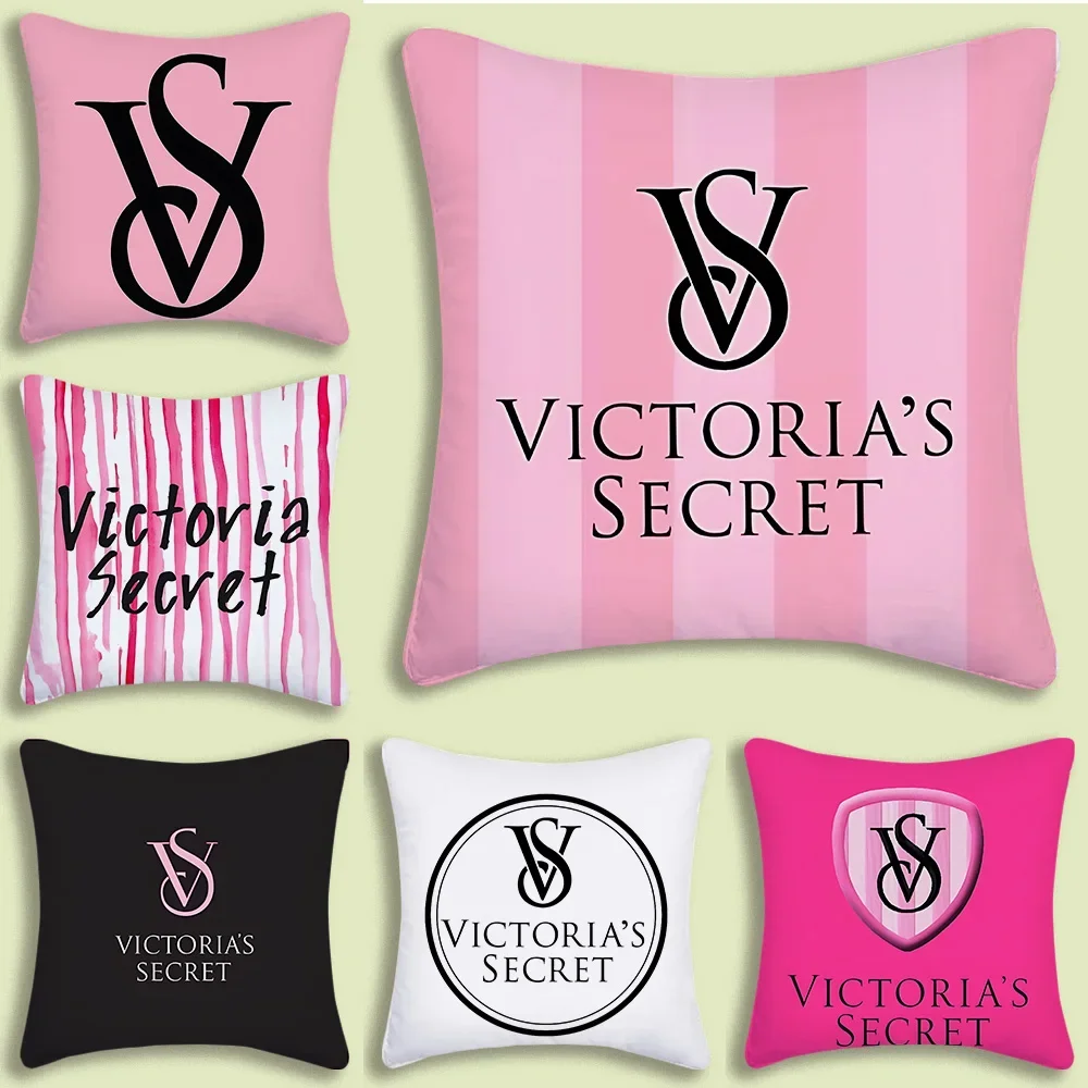 Pillow Covers Cartoon Sofa Decorative Home Double-sided Printing V-Victoria's S-SecretS VS Short Plush Cute Cushion Cover