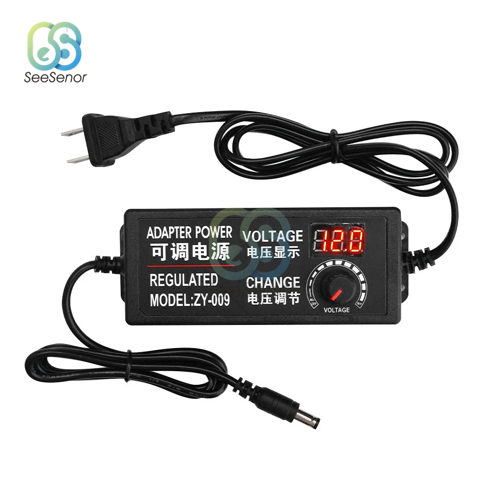 Adjustable AC To DC Power Supply 3V 5V 6V 9V 12V 15V 18V 24V 2A 3A 5A Power Supply Adapter AC100-220V to 12V 24V Volt Adapter