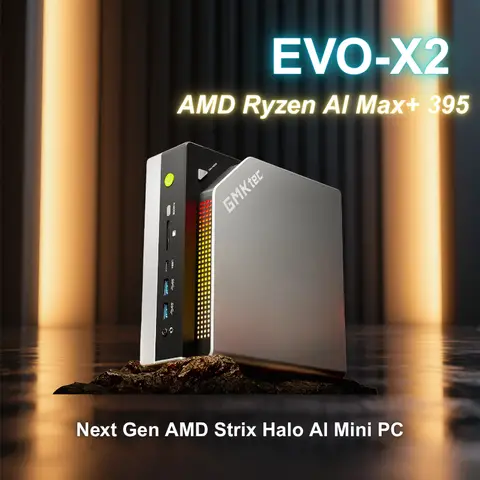 GMKtec EVO-X2 AI Mini PC AMD Ryzen Al Max+ 395 128GB LPDDR5X 8000MHz 2TB PCIe 4.0 SSD 2.5G LAN WiFi 7 BT5.4 Mini Gaming Computer