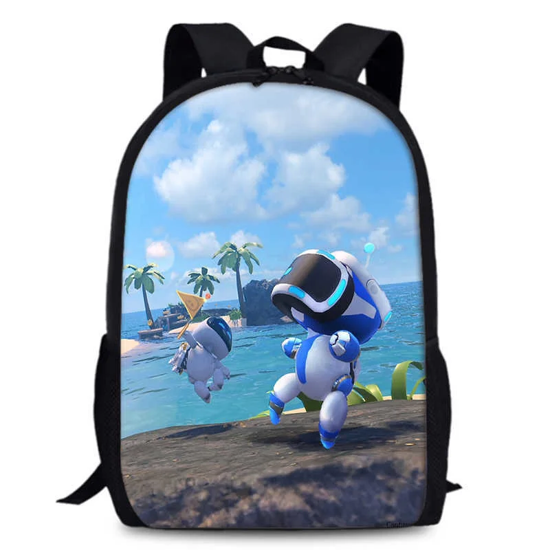 Astro Bot Backpack Little TreasureMary Children's Cartoon Anime Backpack Shoulder Bag Halloween backpack Christmas gift