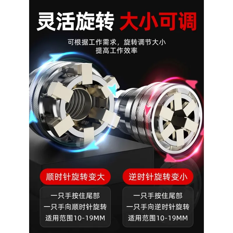 

Multi-Function Adjustable Socket Wrench Set, Universal Hex Socket for Screws & Nuts Repair Tool Kit