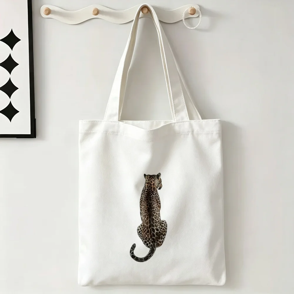 Wild Leopard Safari Pack Animal Print Travel Handbag Cheetah Commuter Satchel Wilderness Zoo Outing Streetwear Utility Tote