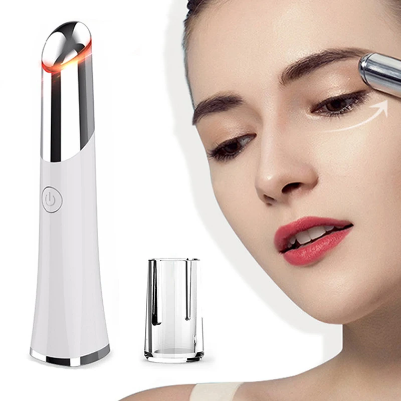 

Eye Massager Electric LED PhotonTherapy Vibration Ion Heated Anti-aging Wrinkle Removal Dark Circle Puffiness SPA Facial Pen