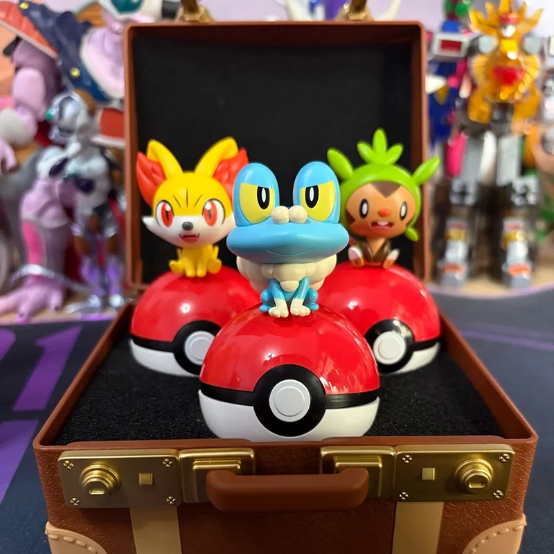 In Stock Genuine Funism Pokemon 30th Anniv Little Adventure Blind Box Open‑Able Pokeball Suitcase Starter Pokemon Mini Figure