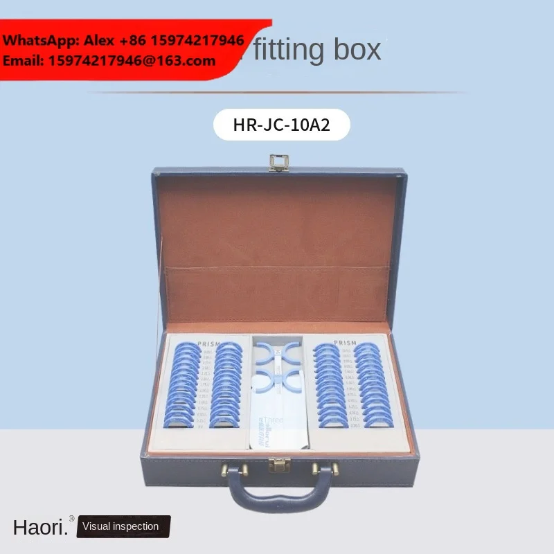 Ophthalmic Prism Lens Set Optometry Machine Optic Trial Prism Lens Set With Adjustable PD 48-80MM Flipper Set Leather Carry Case