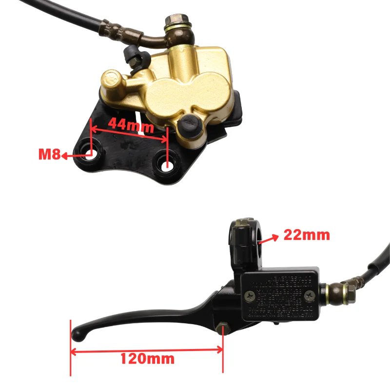 Motorcycle Front /Rear Hydraulic Disc Brake Kit for Most Motocross Pit Dirt Bike BBR TTR CRF 50 XR Apollo Motorbike 50cc-125cc - view 2