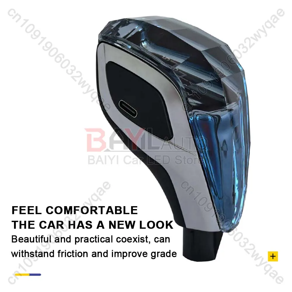 For 8-10-12 mm LED crystal gear shift handle For Toyota, For Mazda luminous shift head shift handball, Auto interior accessories