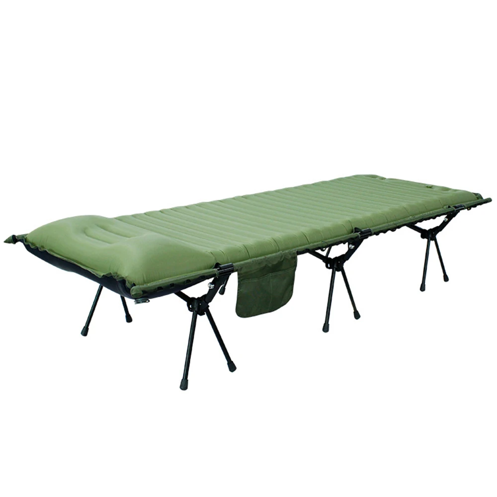 Outdoor Camping Cot Bed Aluminum Frame Lightweight Compact Foldable Inflatable Portable Ultralight Folding Camping Cot