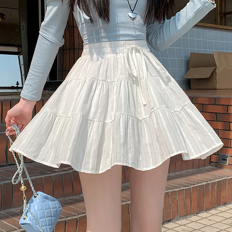 

Ballet Style Women's High Waist Mini Skirt Black White A Line Short Skirt Summer