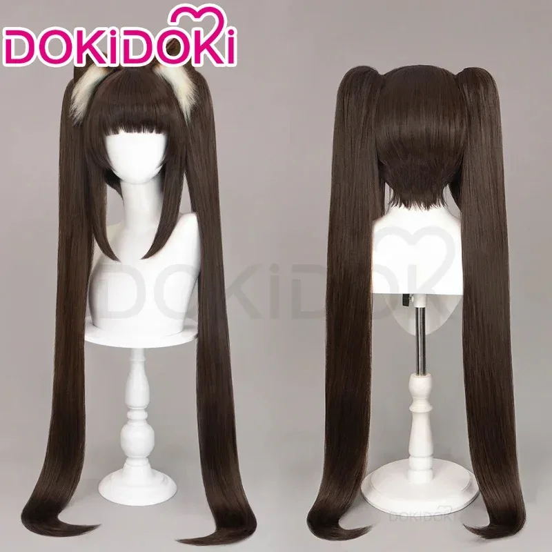 

qa156IN STOCK / Nekopara DokiDoki Women Long brown Hair Chocola Cosplay Ears Vanilla Free Wig Cap