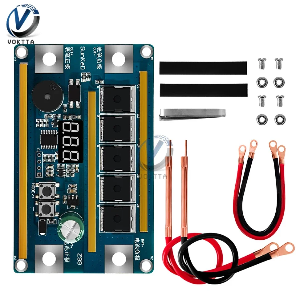 99 기어 스폿 용접기 DIY 키트 12V 18650 리튬 배터리 에너지 저장 5 MOS 트랜지스터 스폿 용접 제어 보드 니켈 시트