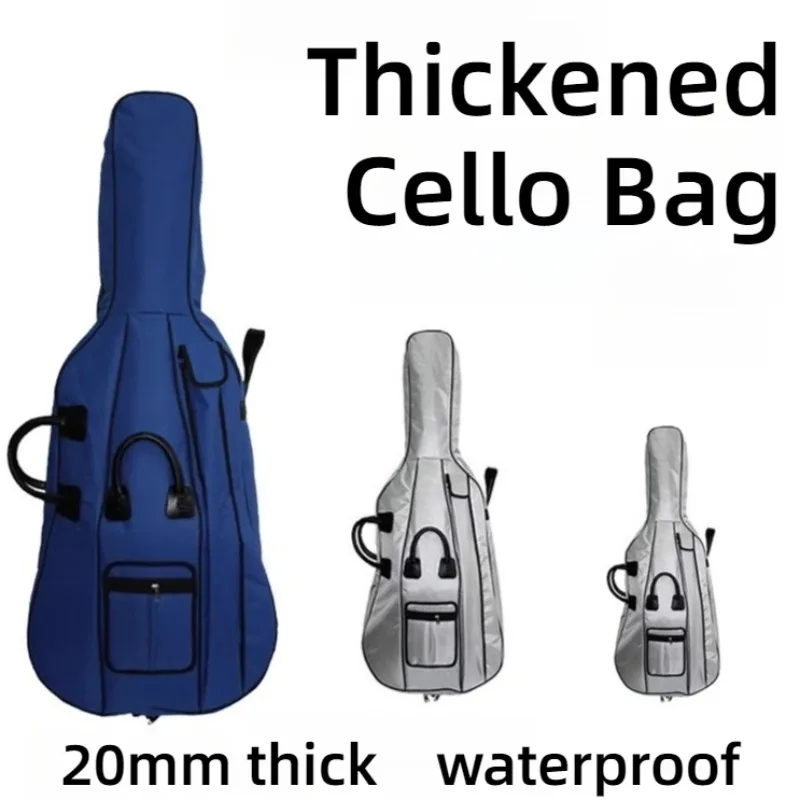 Oxford Cloth Cello Bag Thickened Rainproof Dustproof Drop-proof Shoulders Portable Cello Bag Musical Instrument Accessories
