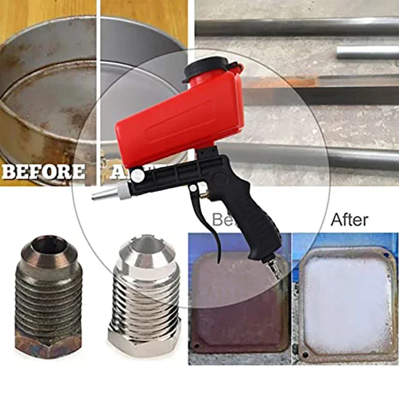 مسدس ساندبلاستر محمول بالجاذبية هوائي ، آلة تفجيرات محمولة خفيفة الوزن من الألومنيوم ، أداة قابلة للتعديل ، 90 رطل لكل بوصة مربعة