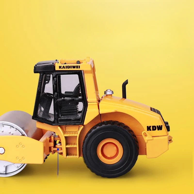 Single Wheel Roller Truck Engineering Toy Car For Children 1/50 Diecast Miniature Model Heavy Vehicle Collection Gift Kid Boy