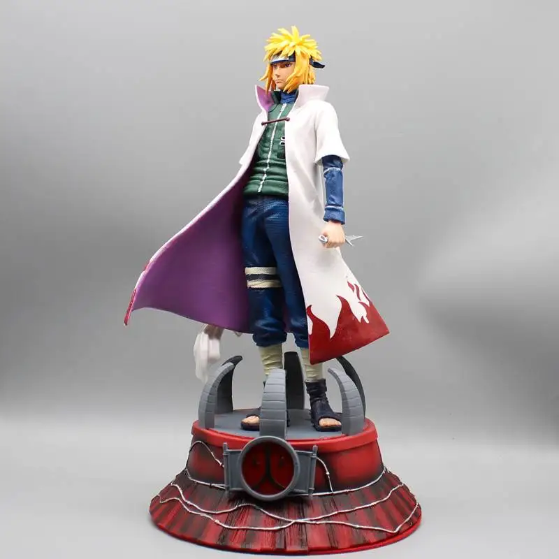 37cm NARUTO Namikaze Minato czwarte generacje Hokage figurka Anime Model peryferyjny ozdoba na biurko lalka kolekcje zabawek