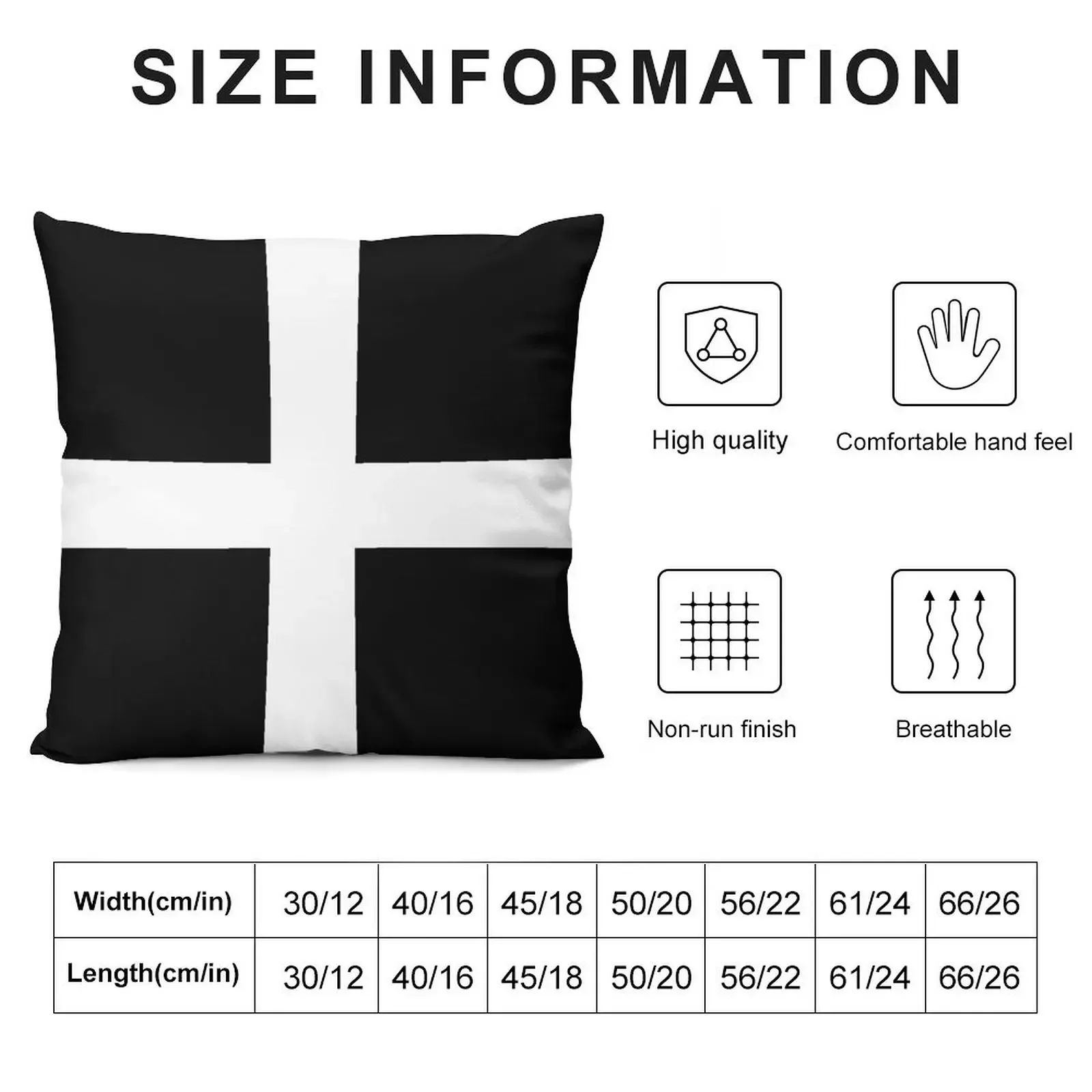 Saint Piran’s Flag (Cornish Flag) Throw Pillow Christmas Pillow home decor items Cushions For Decorative Sofa pillow