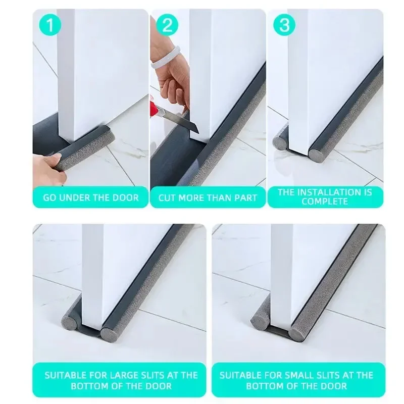 1pc Door Bottom Seal Strip Flexible Wind Noise Reduction Stopper Under Door Blocker Anti Collision Dustproof Soundproof Strips