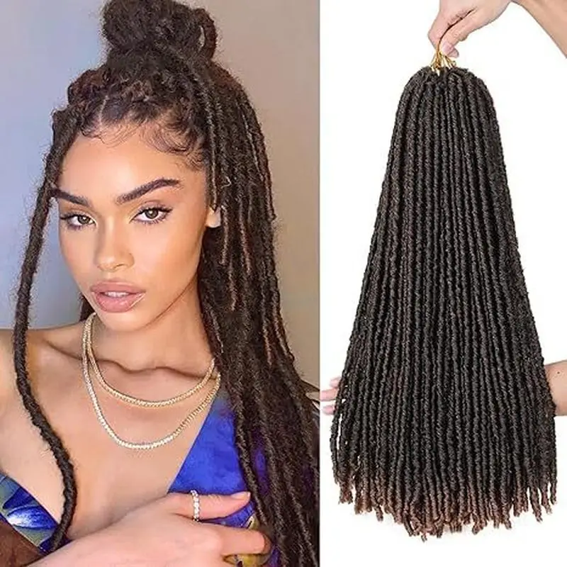 European and American cross-border African synthetic fiber wigs, straight gypsy hollow braids, straight Faux Locs