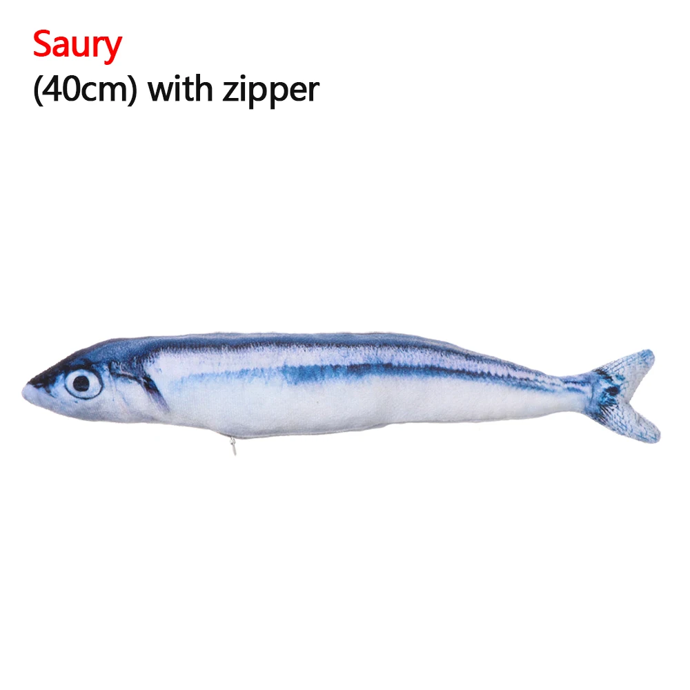 

Realistic Funny Catnip Pillow Simulation Fish Shape Pet Interactive Cat Play Kitten Playing