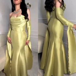 CustomizedMatching Pleat Mermaid Strapless Off-the-shoulder Long Dresses Homecoming Dresses Exquisite Modern Style Fashion